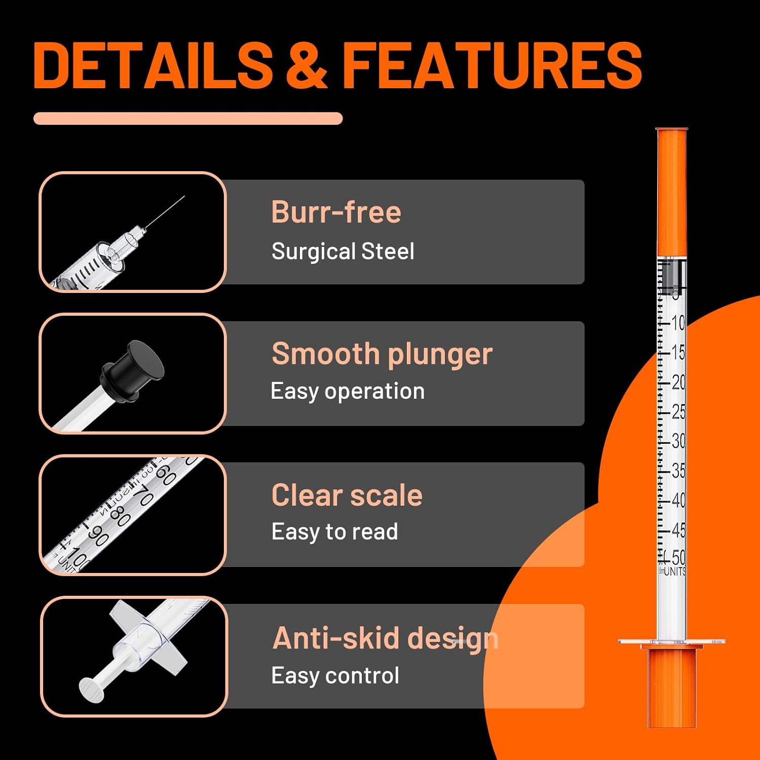 0.5ml/cc Syringe U-100 30G 5/16" (8mm) , 25/Box