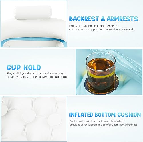 Miniatura 3 de Bañera inflable para adultos con bomba de aire eléctrica para interiores o exteriores portátil plegable bañera de hielo bañera inflable