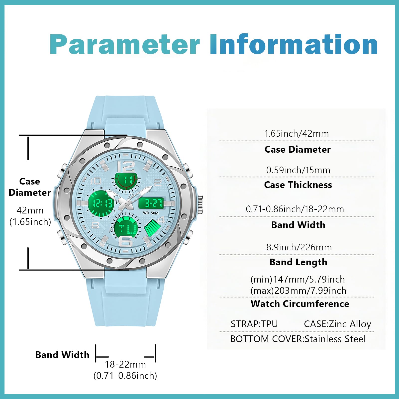 findtime Damen Armbanduhr Sport Digital Wasserdicht Analog Armbanduhr Militär Alarm Stoppuhr Dual Zeitanzeige LED Hintergrundbeleuchtung Elektronische Damenuhren für Frauen Mädchen