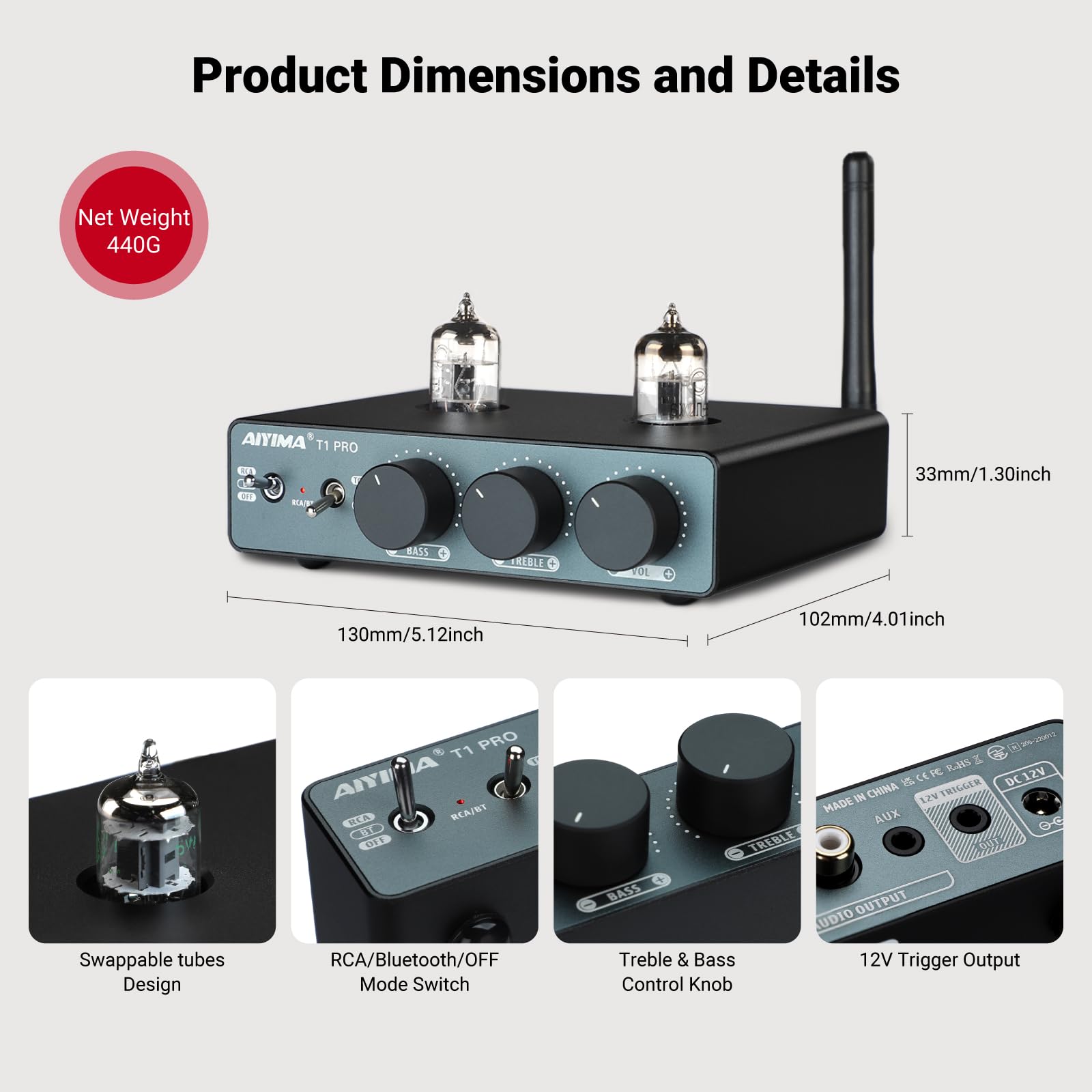 【アウトレット品】AIYIMA T1 PRO 真空管プリアンプ Amazon.com: AIYIMA T1 PRO Vacuum Tube Preamplifier Bluetooth 5.1