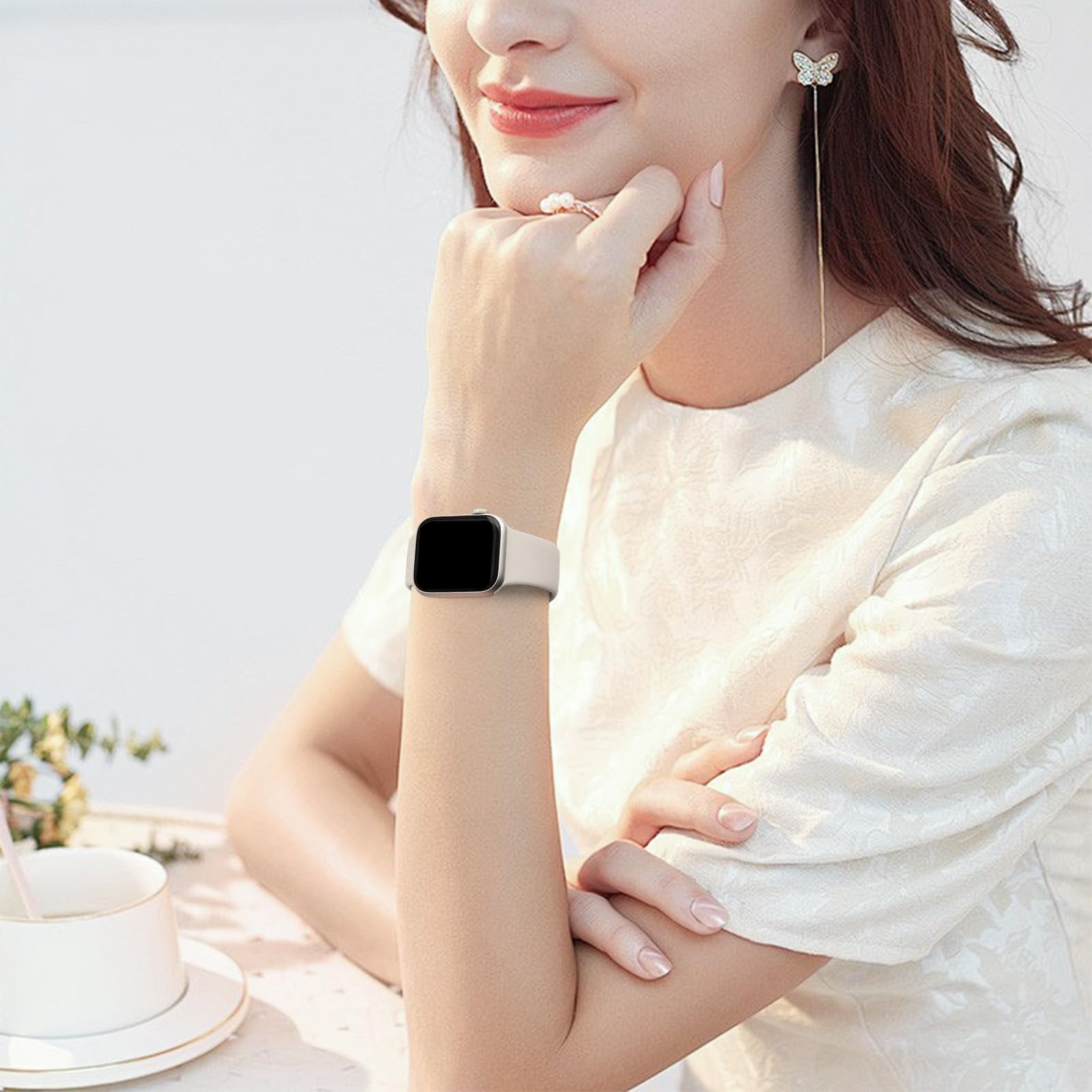 Sport Strap Compatible with Apple Watch Straps 46mm 40mm 38mm 41mm 42mm 44mm 45mm, Silicone Strap Replacement for iWatch Bands Series 11 10 9 8 7 6 5 4 SE 3 2 1 Women Men — view 3