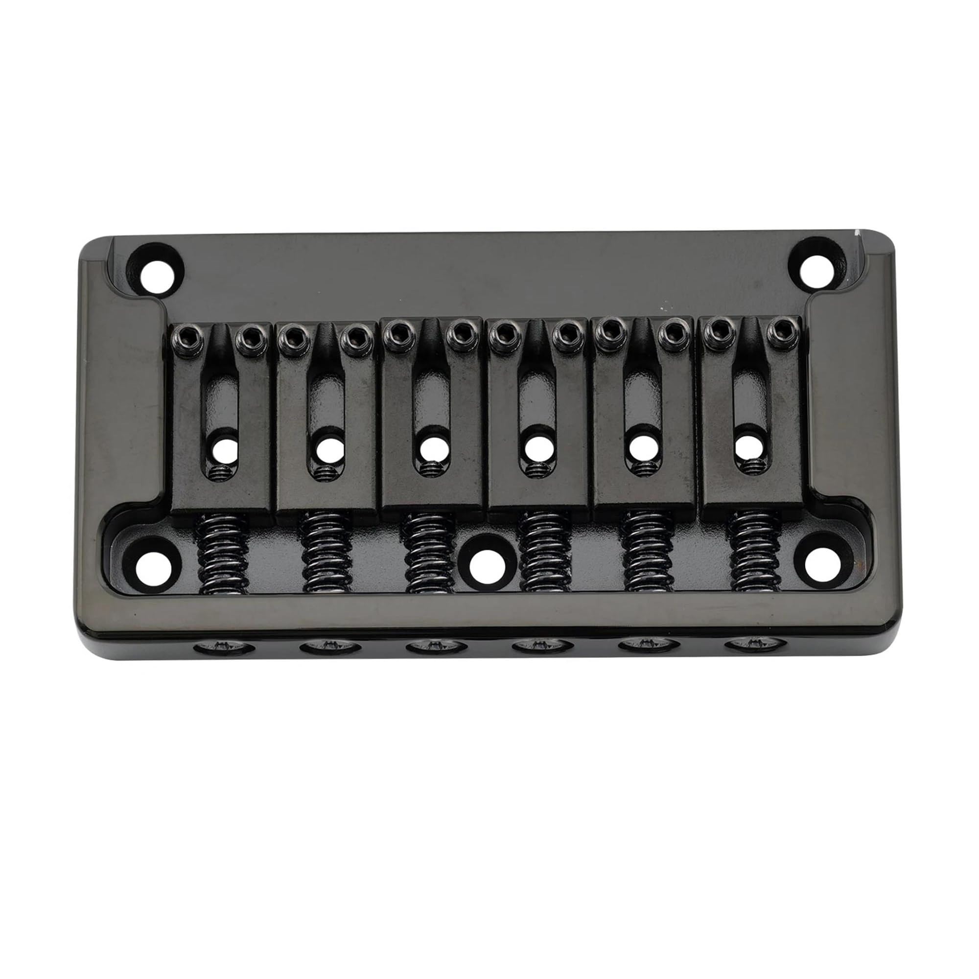 Professionale Ponte Per Chitarra Ponte Rigido Non Tremolo Completamente In Ottone Massiccio Con Spaziatura Di 52,5 Mm Per Parti Ricambio Chitarra A 6 Corde(Black)