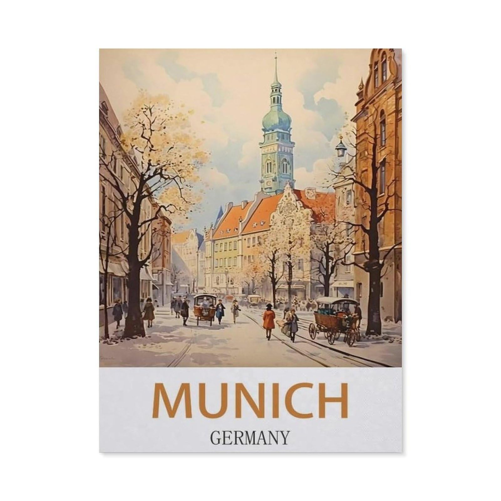 Metal Tin Sign，Munich Germany(20x30cm）