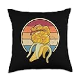Retro Pythonidae Snake Owner Snake Lover Banana Ball Python Throw Pillow