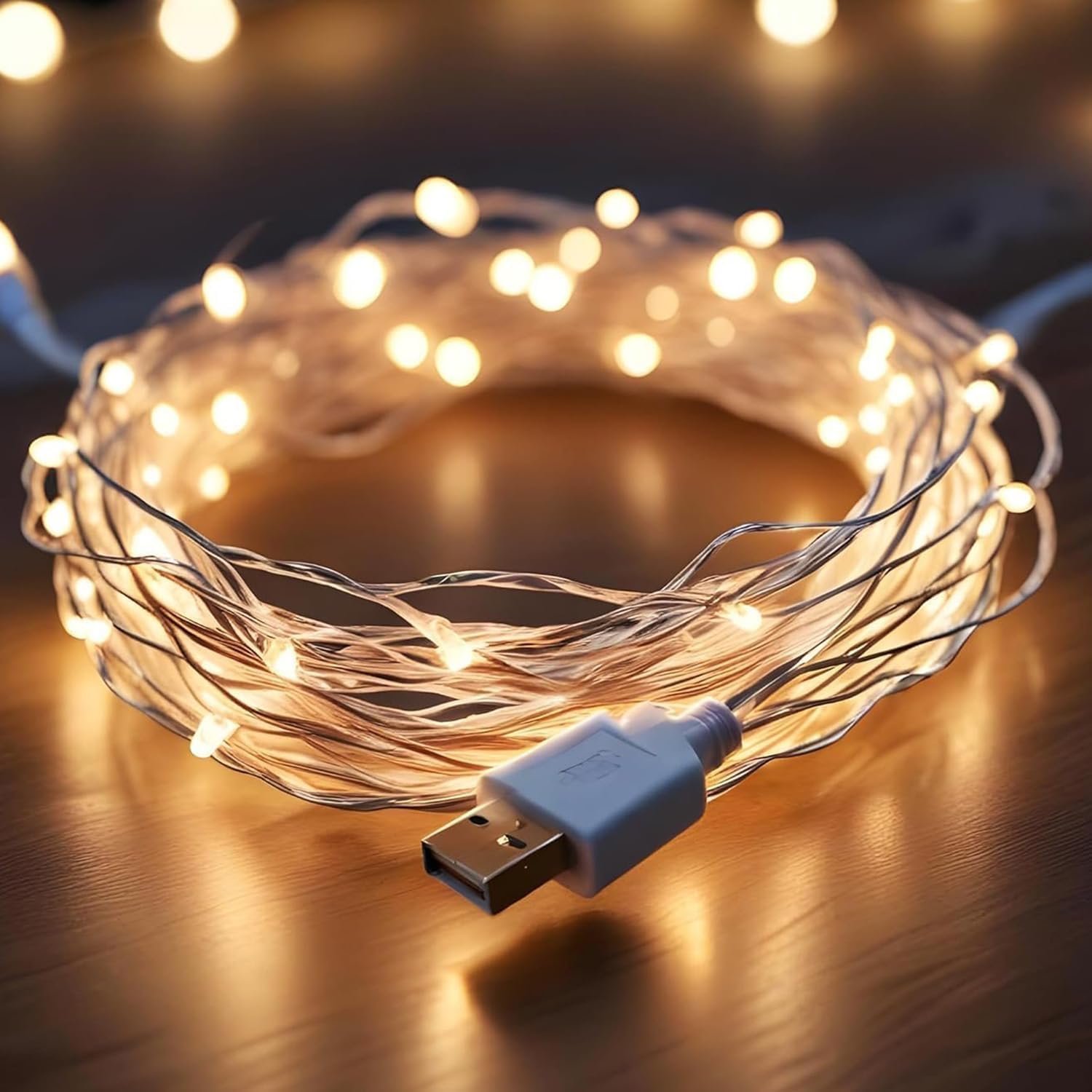 Lexton String Led Light with 2 Meter USB for Decoration (Battery powered,Warm White, Pack of 1), Standard (Lex-copper5m/50Led)-image-22