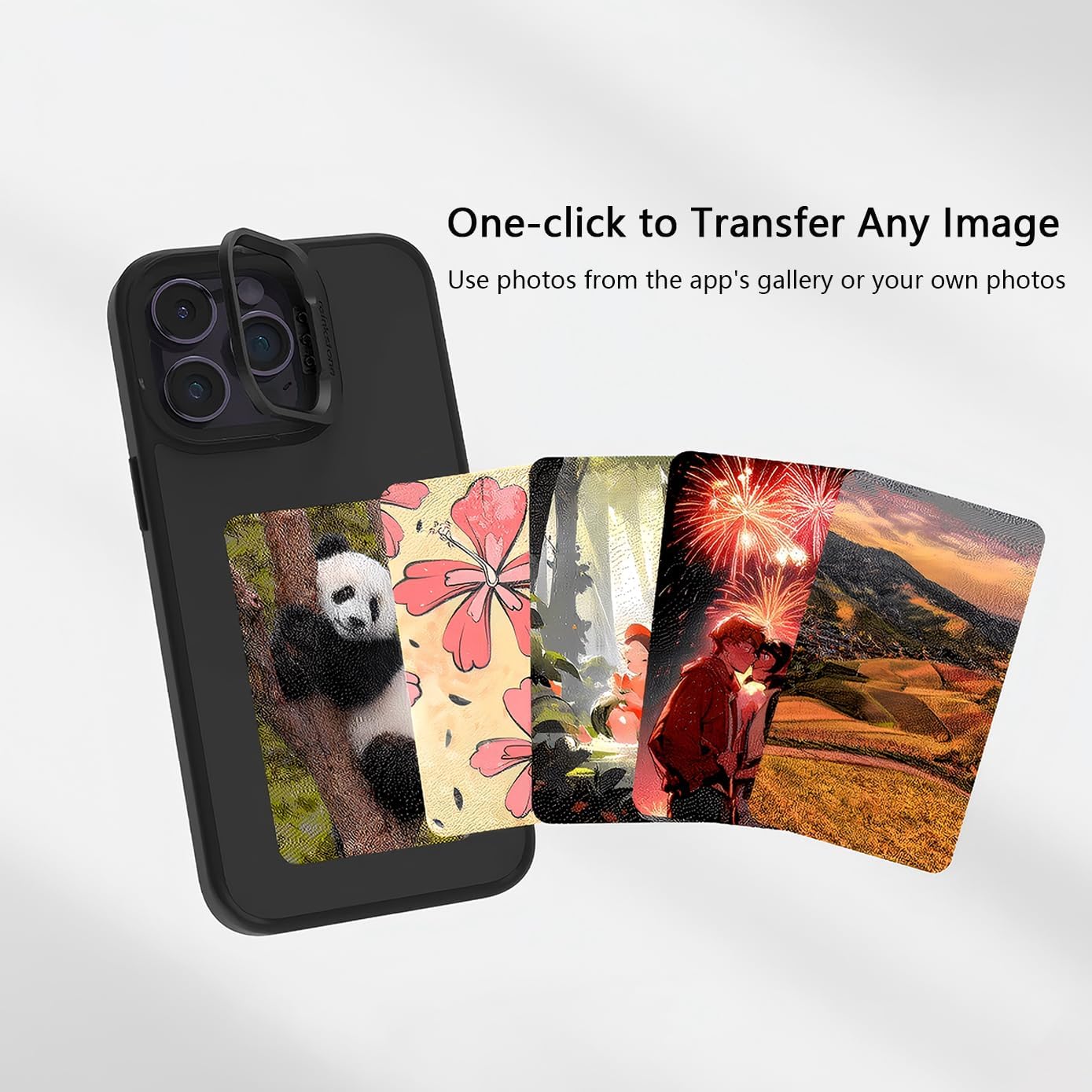 Inkplay E-Ink Screen Phone Case for iPhone 13 Pro with Aluminum Alloy Kickstand, NFC Smart DIY Protective Case High Restoration, Shockproof, Wireless Black