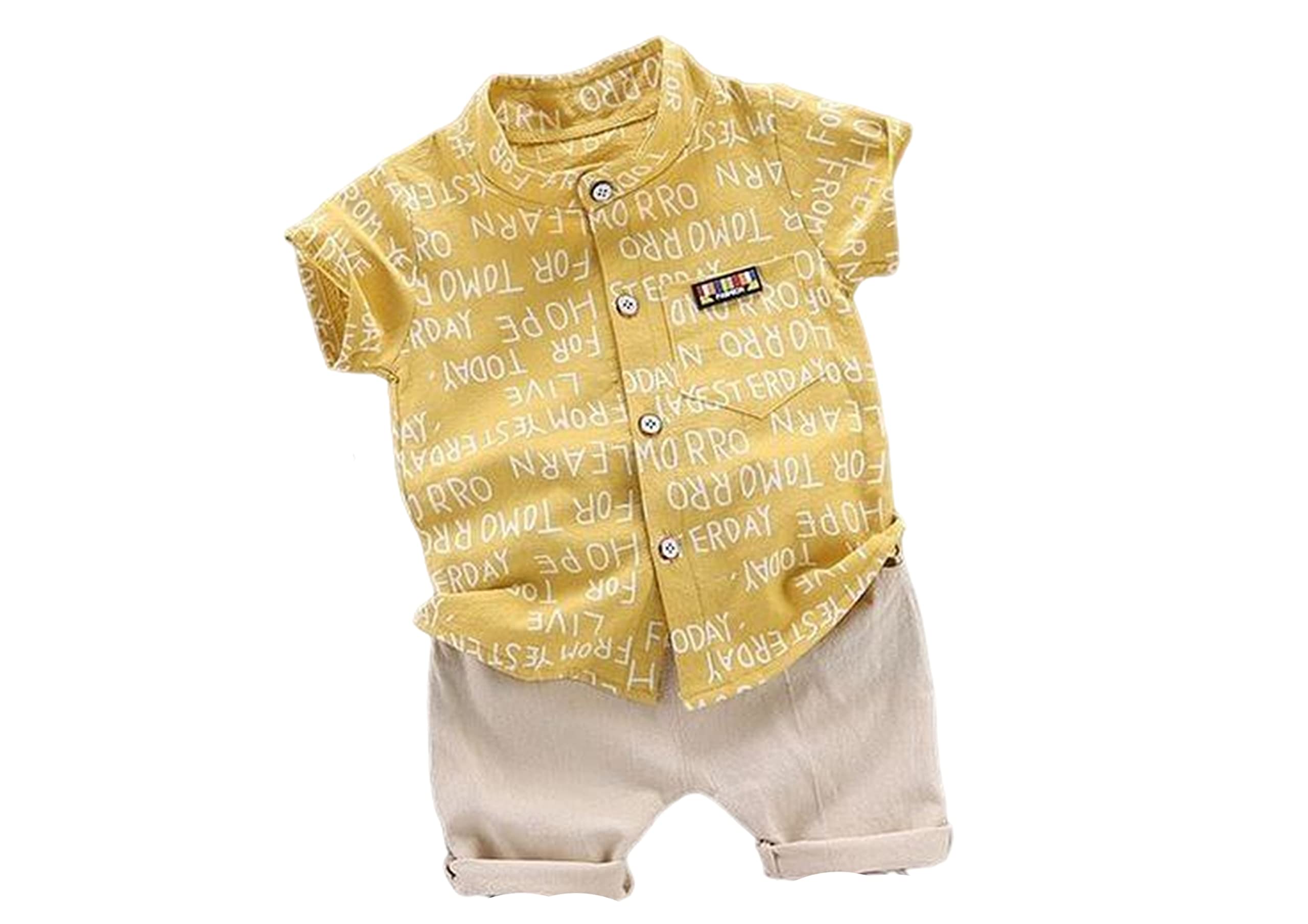 RG NEXUSBaby Boy Solid Classic Hosiery Button Casual Regular Keep Your Little One Comfortable And Stylish In Our Collection Plaid Flannel Shirt And Shorts (ALPHA_12)