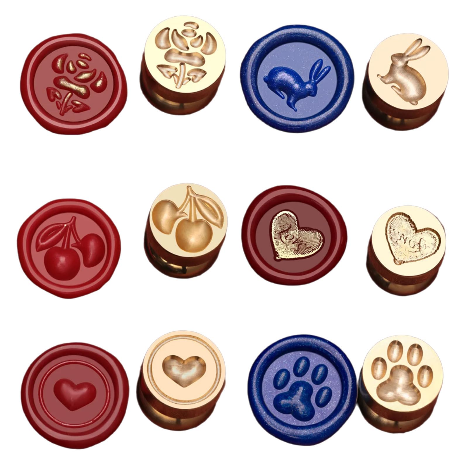 Nucelit 6Pcs Christmas Stamp Head, Sealing Stamp Head for Invitations, Appreciation Card, Package, Envelope Embellishments Scrapbooking Seal