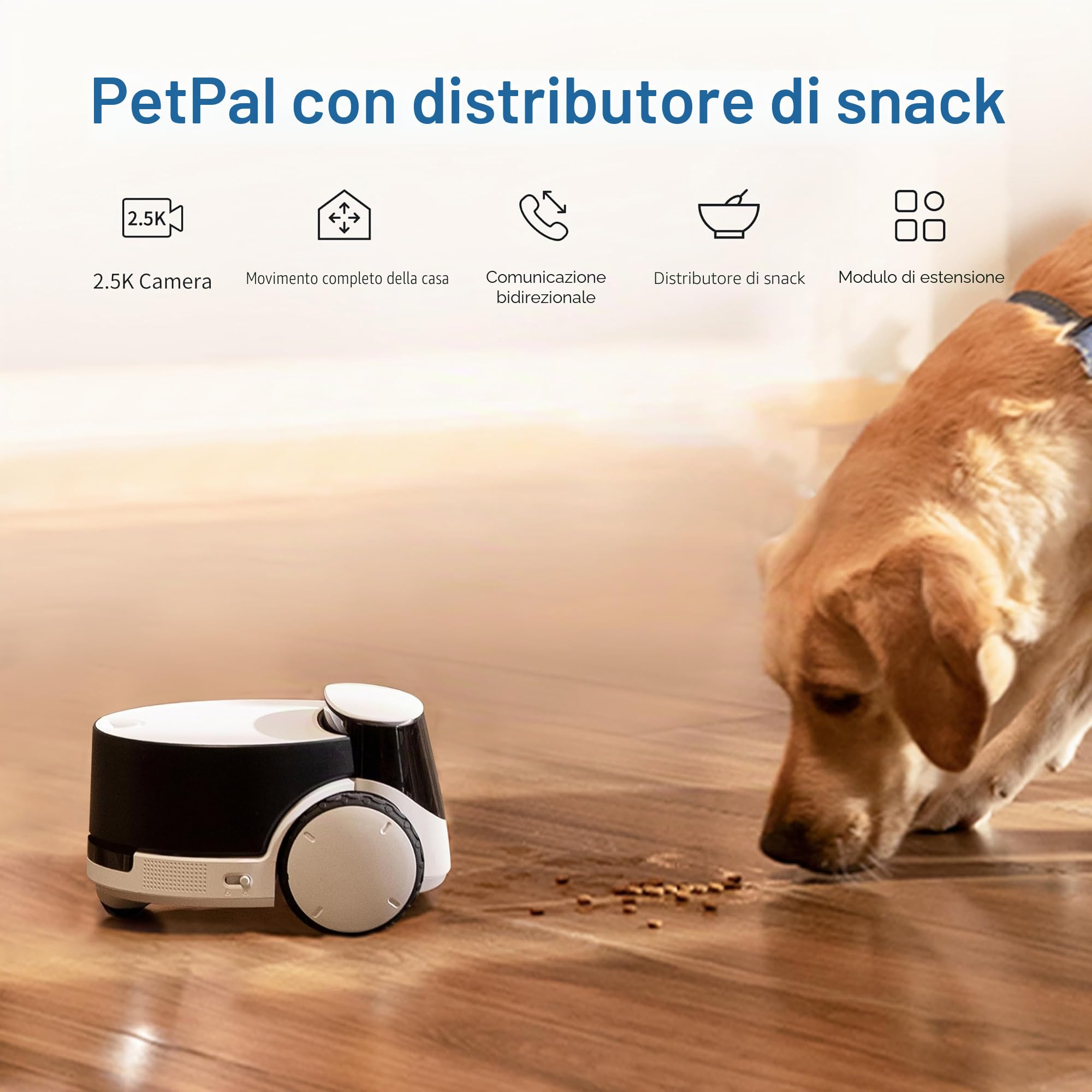 Enabot EBO ROLA - Modulo dispenser per dolcetti per macchina fotografica Rola PetPal: lancio di dolcetti, design ermetico, funzione di conservazione, telecomando
