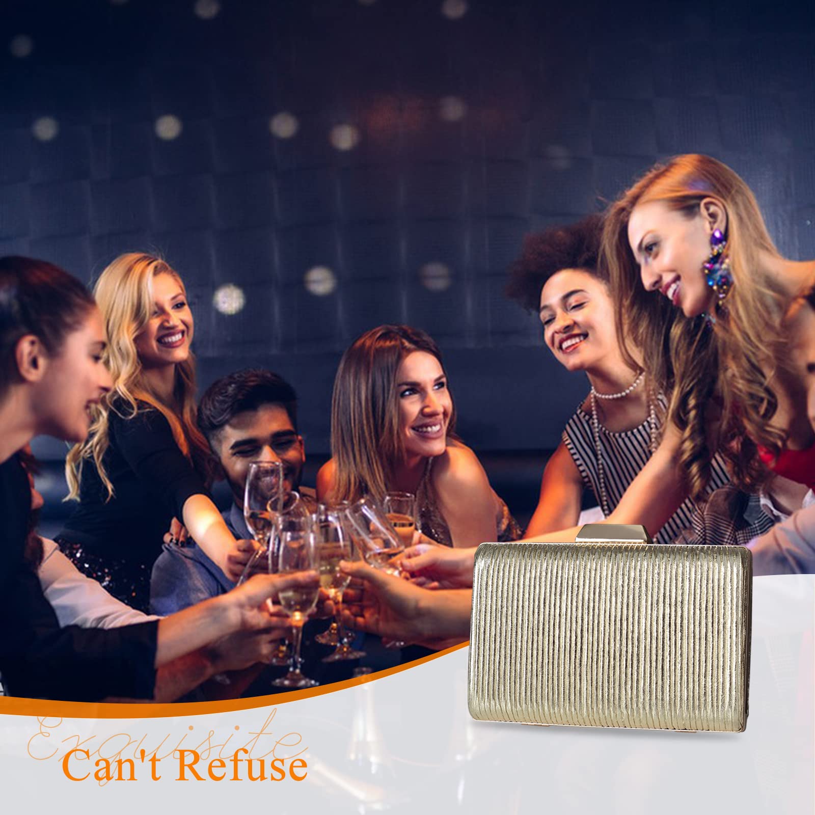 CORIOS Bolso de Fiesta para Mujer Clutch de Cuero PU Elegante Bolsos Bandolera Brillante Bolsa de Noche Bolso de Boda Bolso de Hombro para Fiesta de Graduación Boda Banquete Dorado