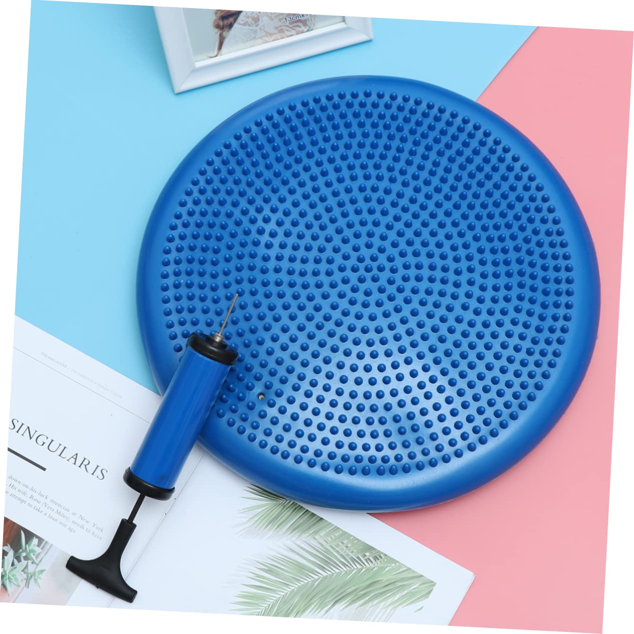 Abaodam Cojín De Equilibrio Inflable Cojín De Equilibrio Para Yoga y Ejercicios Casa Para Fortalecer El Torso y Aliviar El Dolor De Espalda