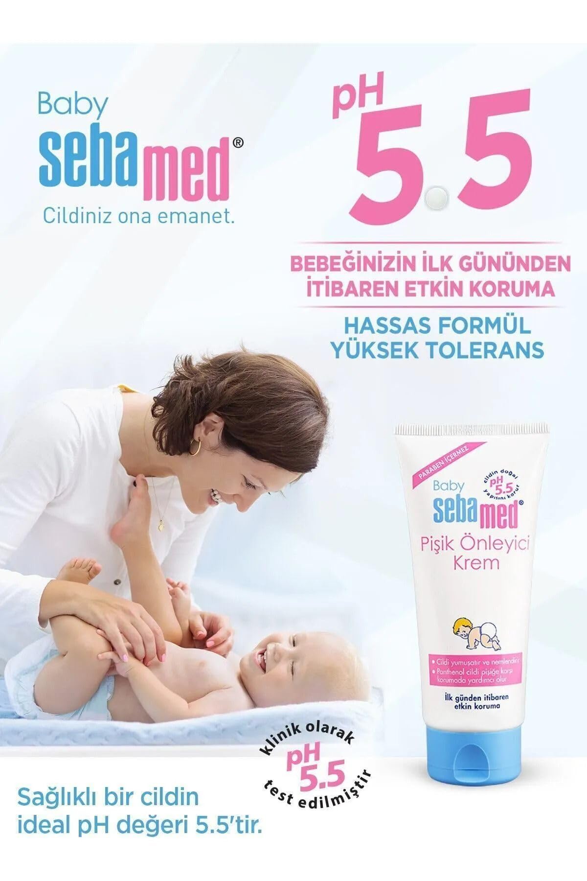 Sebamed Baby pH 5.5 Yoğun Nemlendirici Etkili Pantenol İçerikli Koruyucu Bebek Pişik Önleyici Krem 100 ml