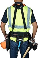 Vista 7 de KUNN Cinturón de herramientas con tirantes, delantal combinado de cinturón Pro Framer (bolsa extraíble y cinturón de cintura) con múltiples