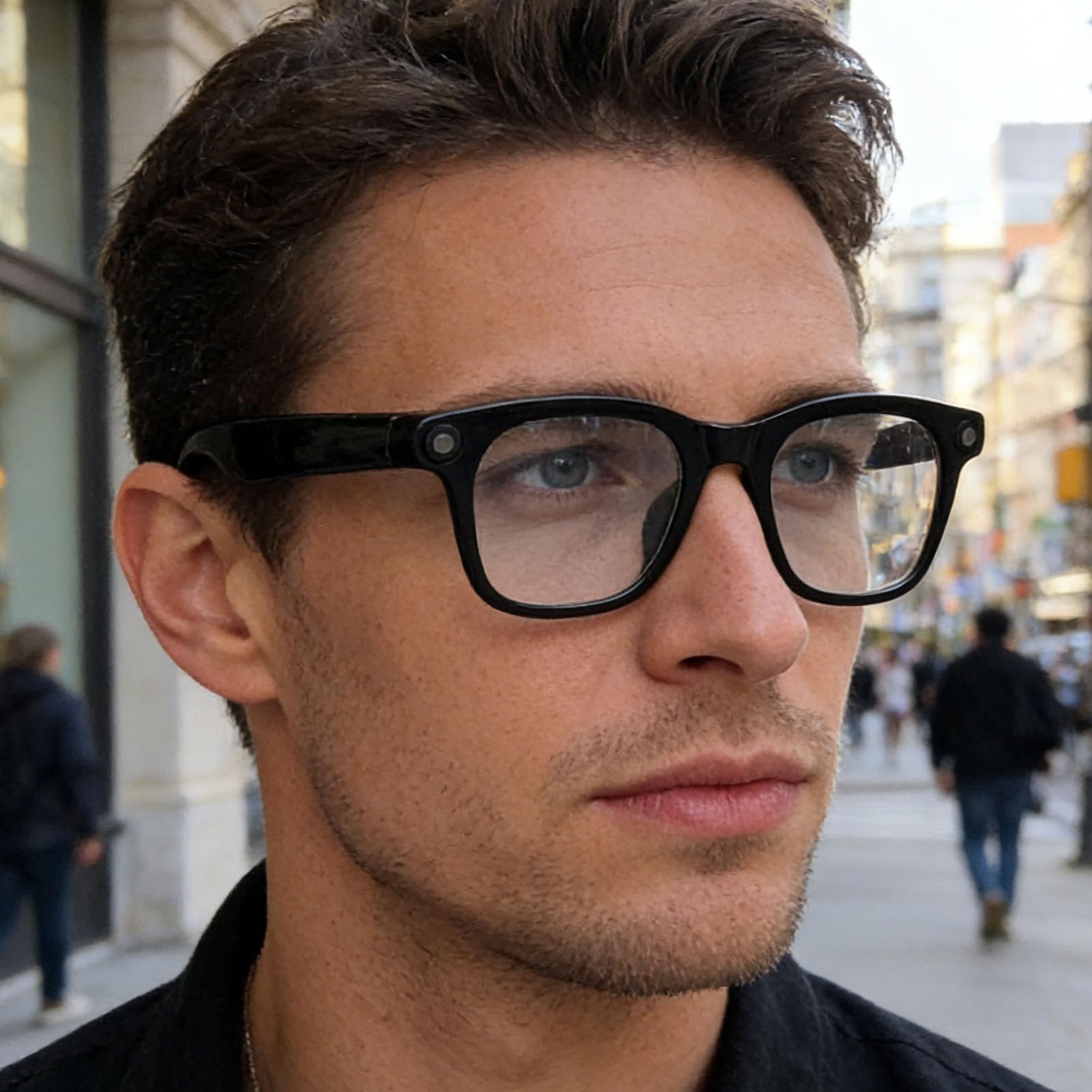 Lunettes de Caméra Anti-secousses, Lunettes Intelligentes AI avec Caméra HD 8MP, Bluetooth pour Enregistrement Vidéo 1080P avec Assistant AI, Appels Musicaux,