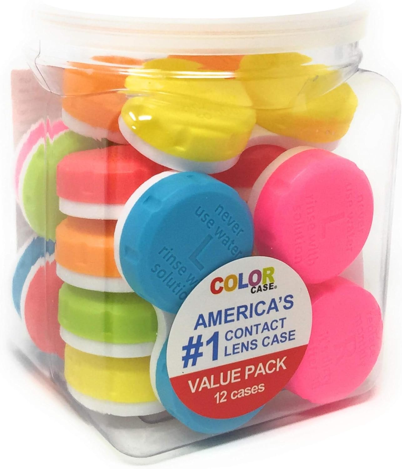 Contact Lens Case, Color Case, Value Pack (Pack of 12) : Health & Household