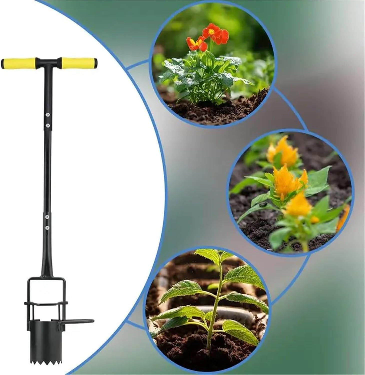 Bulb Planter Tool Bulb Planter Tool Long Handle Garden Transplanter Portable Precision Multi-Purpose Steel Ergonomic Digger