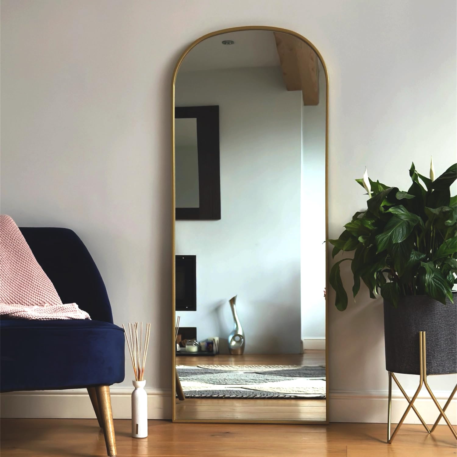 Jobu Yoko - Gold | Gold Metal Framed Arch Mirror - 150Cm X 60Cm | Yoko