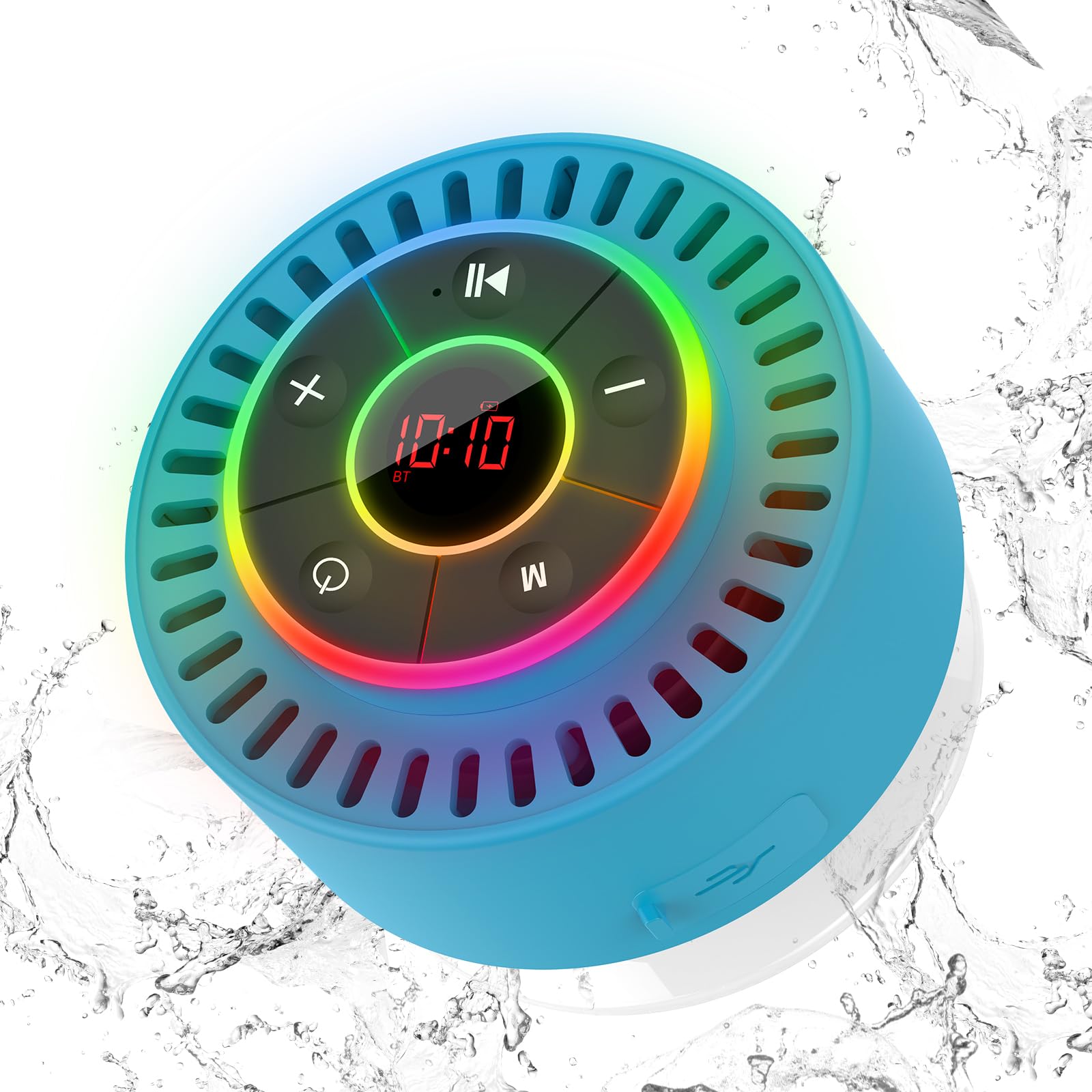 Portable Bluetooth Speaker, Crystal Clear Sound, Bluetooth 5.3 Wireless Speaker, TWS Pairing Shower Speaker, IPX7 Waterproof, 8H Playtime, Small Speakers for Party Outdoor Beach, Birthday Gift, Blue