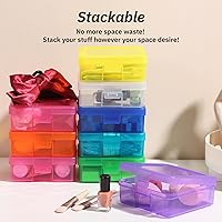 Vista 4 de novelinks Plastic Small Storage Bins with Lids for Organizing, Mini Clear Storage Containers and Stackable Storage Box Organizer for Pencil Boxes
