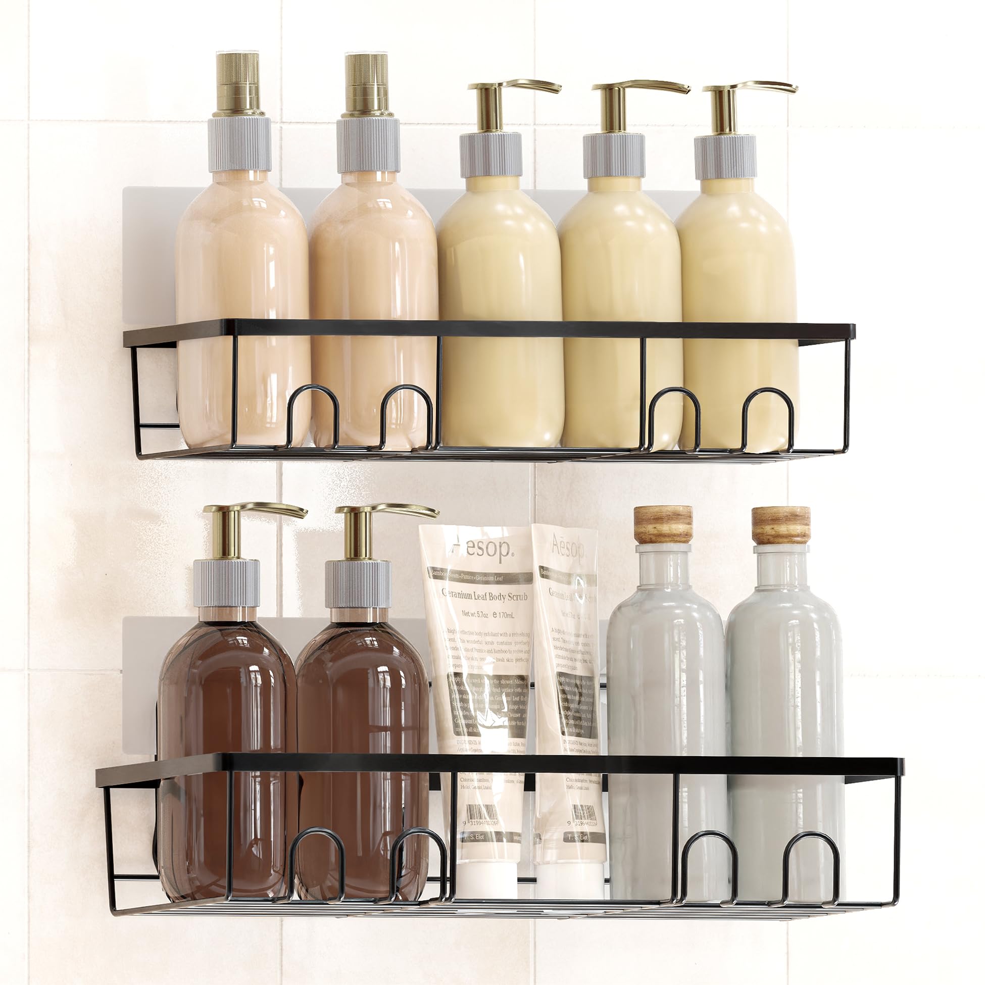 Shower Caddy, Black Shower Shelves, Storage For Bathroom, Shower shelf for inside shower, Stainless Steel Wall Rack, First Apartment Essentials