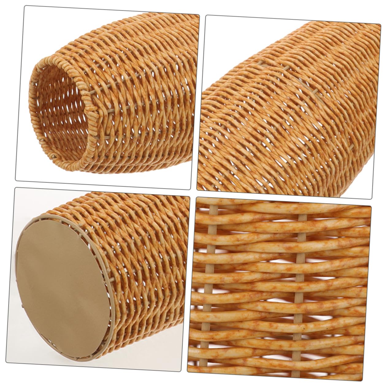 Holibanna 2piezas Jarrones Altos De Suelo De Plástico con Diseño Imitación Ratán Decoración Rústica Moderna para Salón Soporte Resistente para Flores Artificiales y Secas Estilo Natural y Du