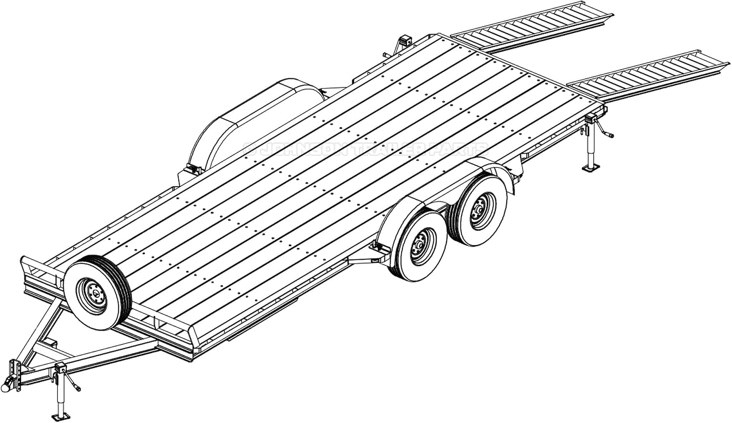 Johnson Trailer Parts 6 ft 10 in x 20 ft Car Hauler Trailer Plans, 10,400 lb Capacity, DIY Blueprints, Step-by-Step Instructions, MU720DS104C