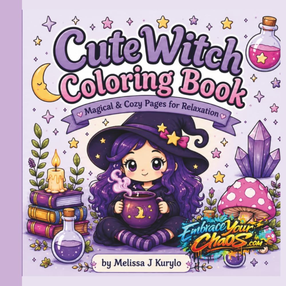 Cute Witch Coloring Book: Magical & Cozy Pages for Relaxation