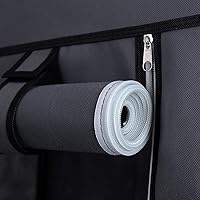 Vista 26 de 67" Portable Wardrobe Closet, Wardrobe Closet for Hanging Clothes with 2 Hanging Rods, 12 Clothes Storage Organizer Shelves, Non-Woven Fabric Grey