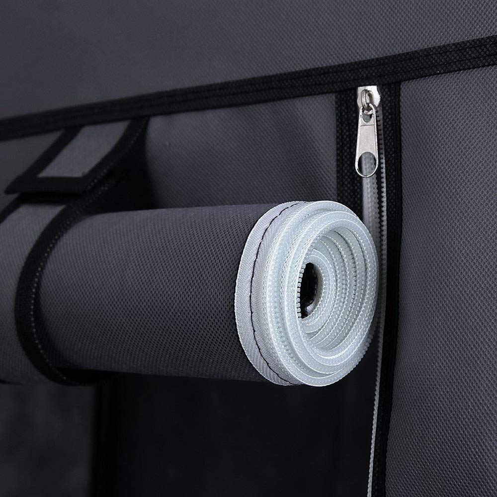 Armadio portatile da 170,2 cm, organizer per indumenti in tessuto non tessuto resistente, facile da montare, elegante appendiabiti grigio per vestiti, scarpe e accessori. Soluzione di archiviazione