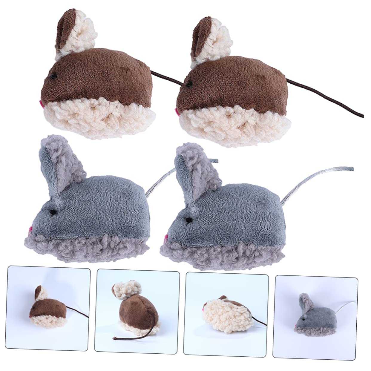 VANZACK 20piezas Juguetes De Ratón para Gatos Interactivos Juguetes De Peluche para Estimulación y Ejercicio De Mascotas Ratones De para Gatos De Interior