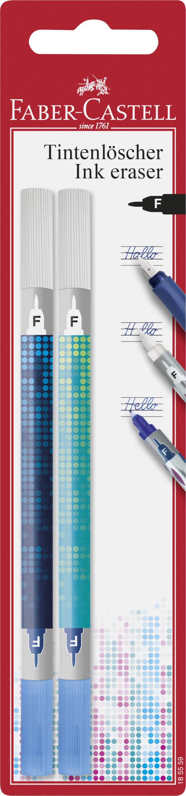Faber-Castell Gomma per inchiostro punta correzione F 2 pezzi assortiti