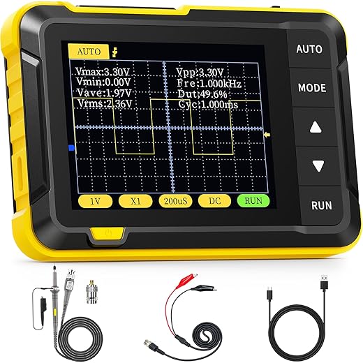 FNIRSI DSO152 Oscilloscope - 2.8" TFT Handheld Digital Oscilloscope Kit Portable Automotive Oscilloscope, 2.5MS/s High Sampling Rate, 200KHz Bandwidth, Trigger Function Auto/Nomal/Single