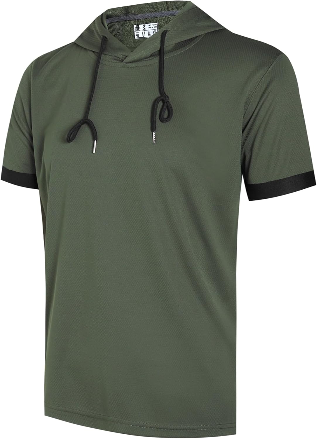 DEHANER Mens Lightweight Athletic Short Sleeve Hoodies Workout Sport Sweatshirts Solid Color Pullover Dry Fit T-Shirts