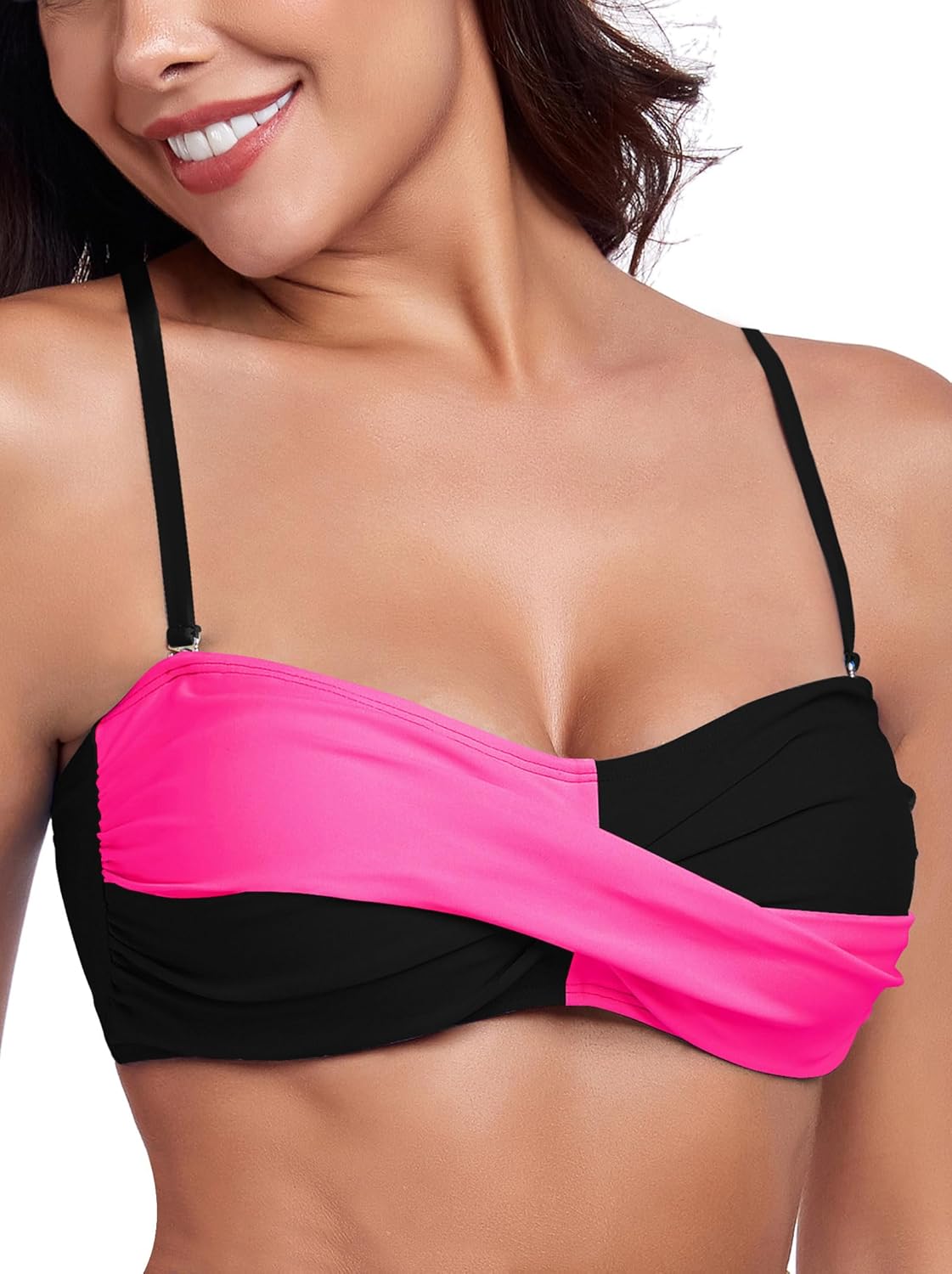 Ocean Blues Women's Strapless Bikini Top Bandeau Swimsuit Off Shoulders Bikini Top Wire-Free Bathing Suit Top - Image 3