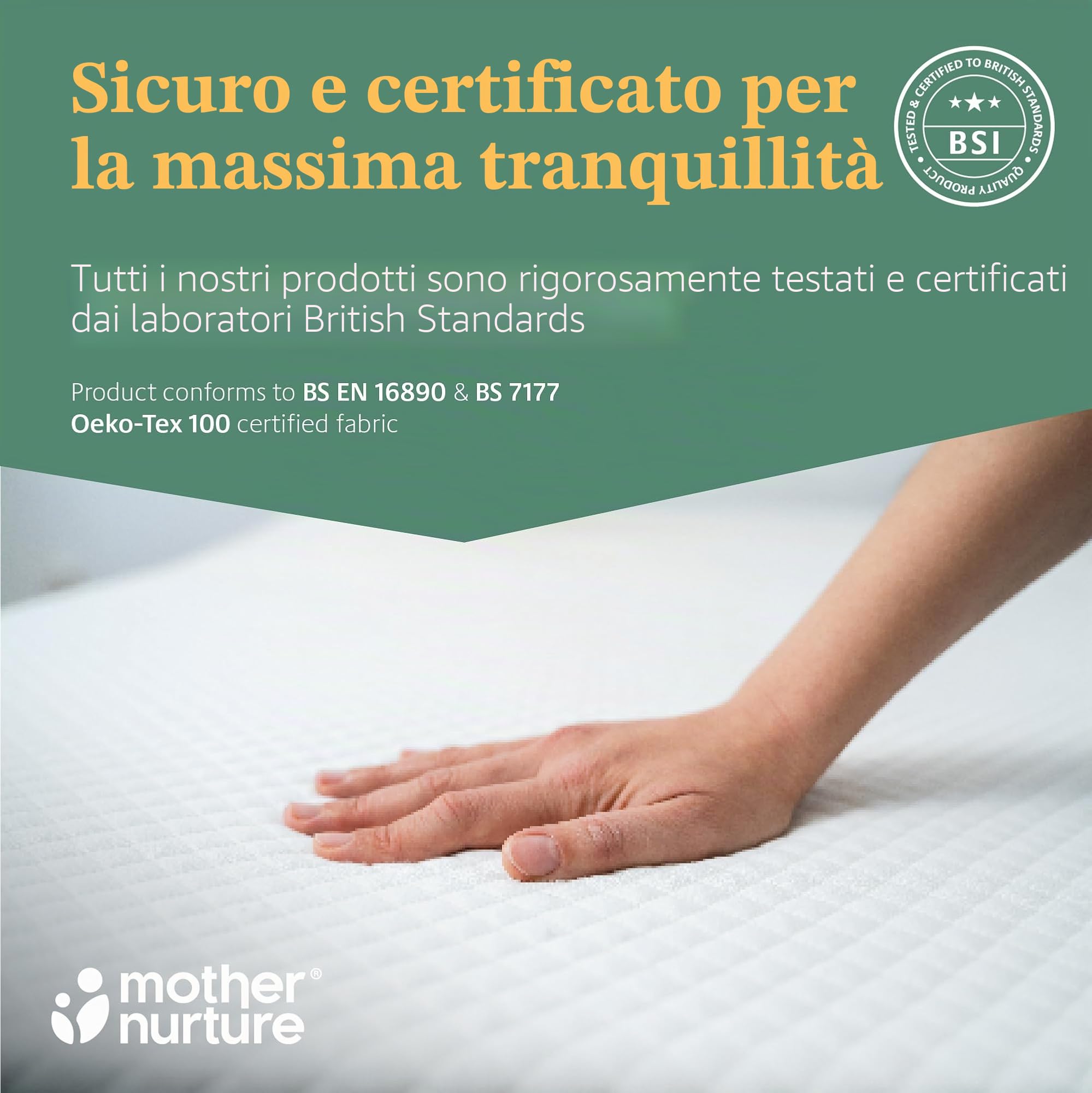Mother Nurture Materasso Premium per culla, 80 x 40 x 3 cm, adatto per Snuzpod3, 80 x 44 x 3 cm, schiuma