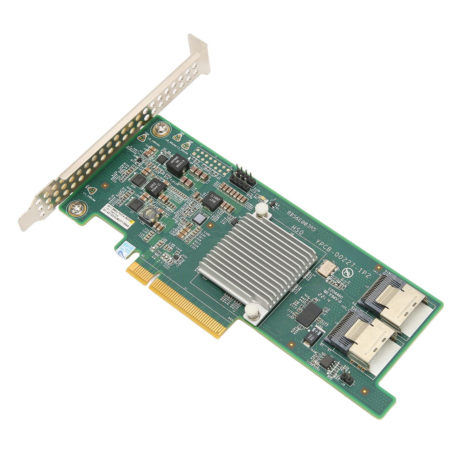 Fabater Scheda Array PCI E X8, Slot X8 X16 Compatibile con 2 Mini Interfacce SAS Supporto 16T Scheda Array SAS, Disco con velocità SSD 450M per Database Server Dispositivi di Archiviazione Elevata