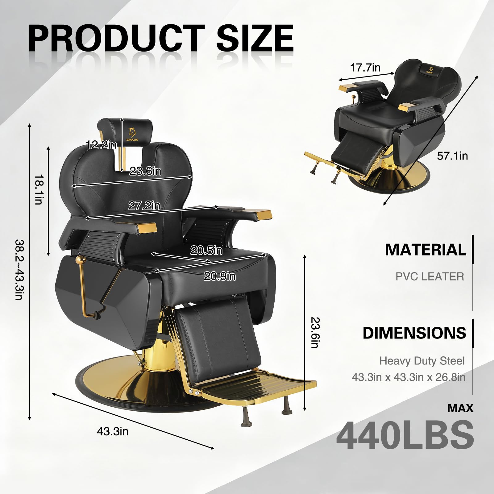 Amazon.com: LUXMARS Salon Chair Barber Chair Hydraulic Recline