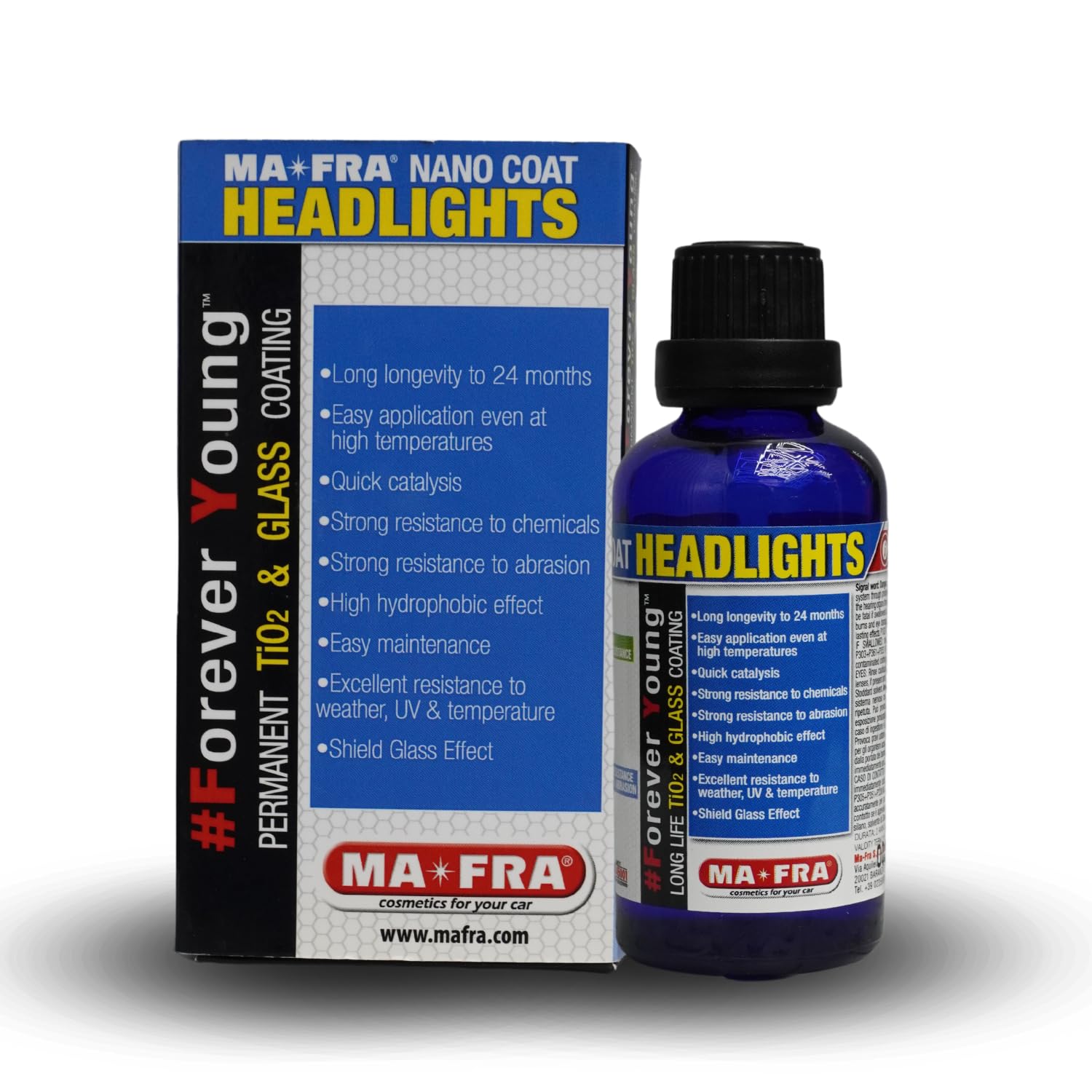 MAFRA Forever Young TiO2 & Glass Headlight Lens Coating Restorer Shiner Polish, Cleaner Liquid Yellow Remover for Car, Bikes, Restores All Type of Headlights, 100g-image-13