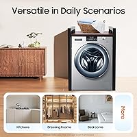 Vista 5 de Soporte apilable para lavadora y secadora con estantes ajustables, estante de almacenamiento para lavadora y secadora, ahorro de espacio, kit