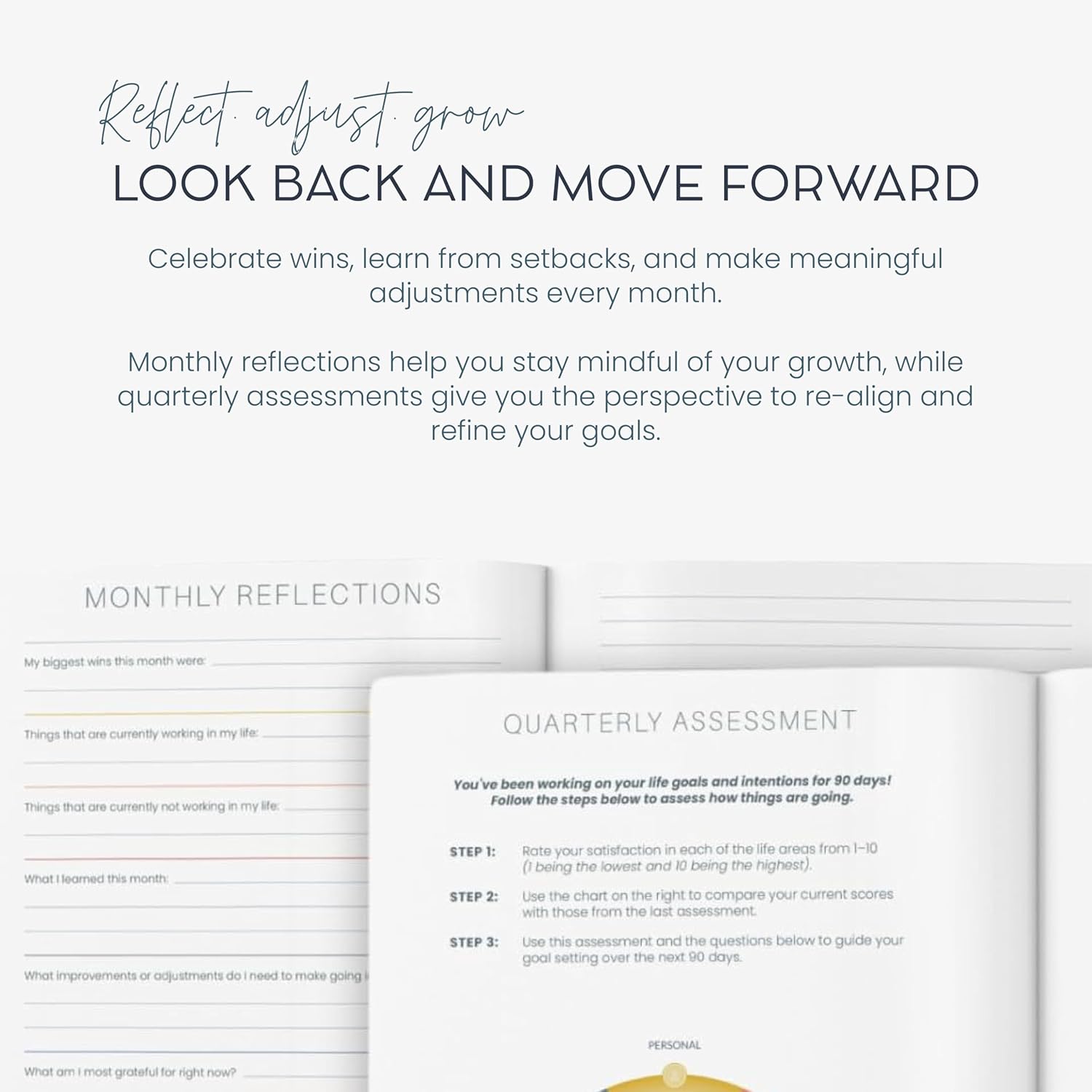 MäksēLife Goal Setting Companion Notebooks - Undated 12-Months Planner for Bold Vision & Weekly Actions, A5 Confidence-Building Achievement System, Fresh Start Set
