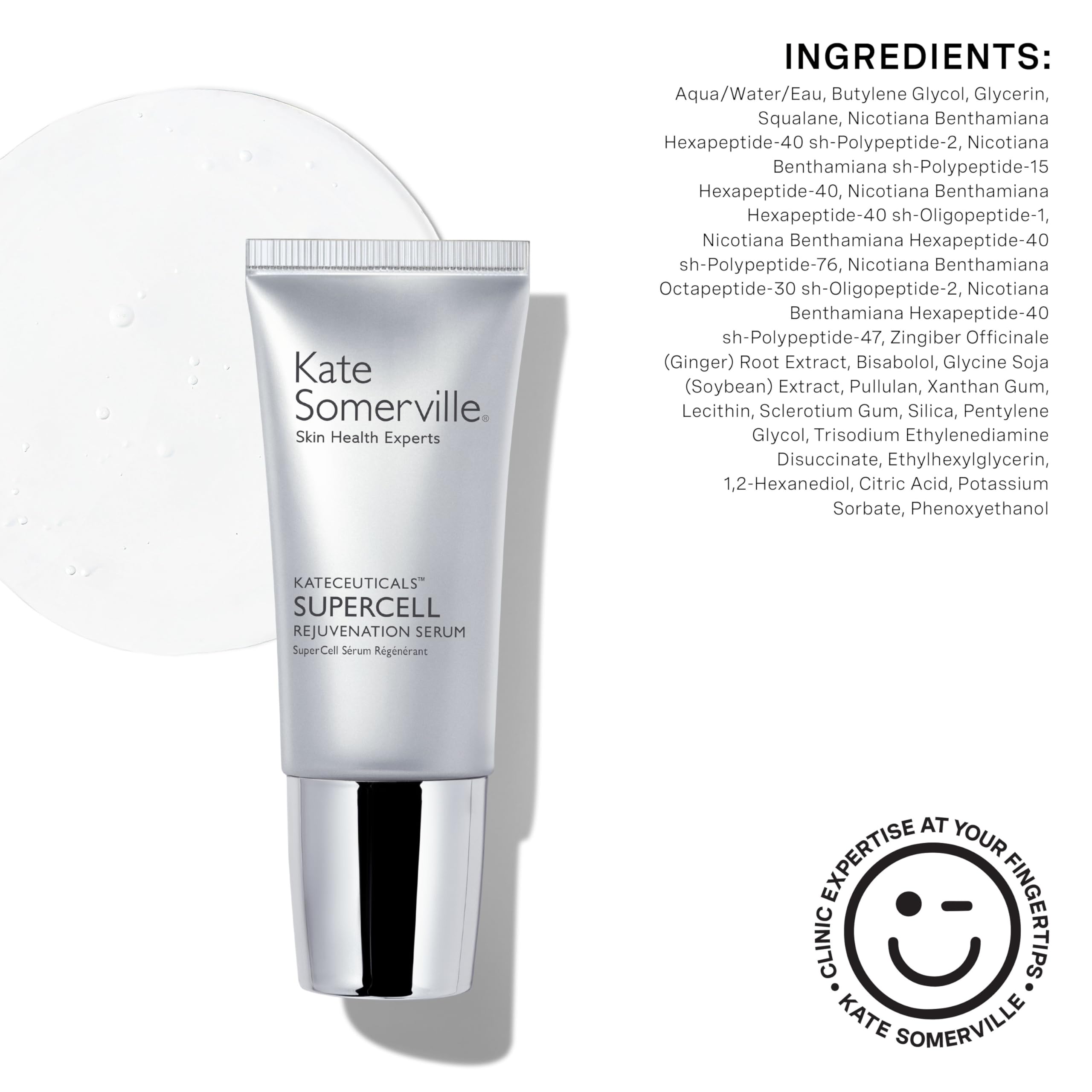 Kate Somerville KateCeuticals® SuperCell – Rejuvenation Peptide Serum to Repair Damaged Skin and Reduce Fine Lines and Wrinkles, 1 Fl Oz