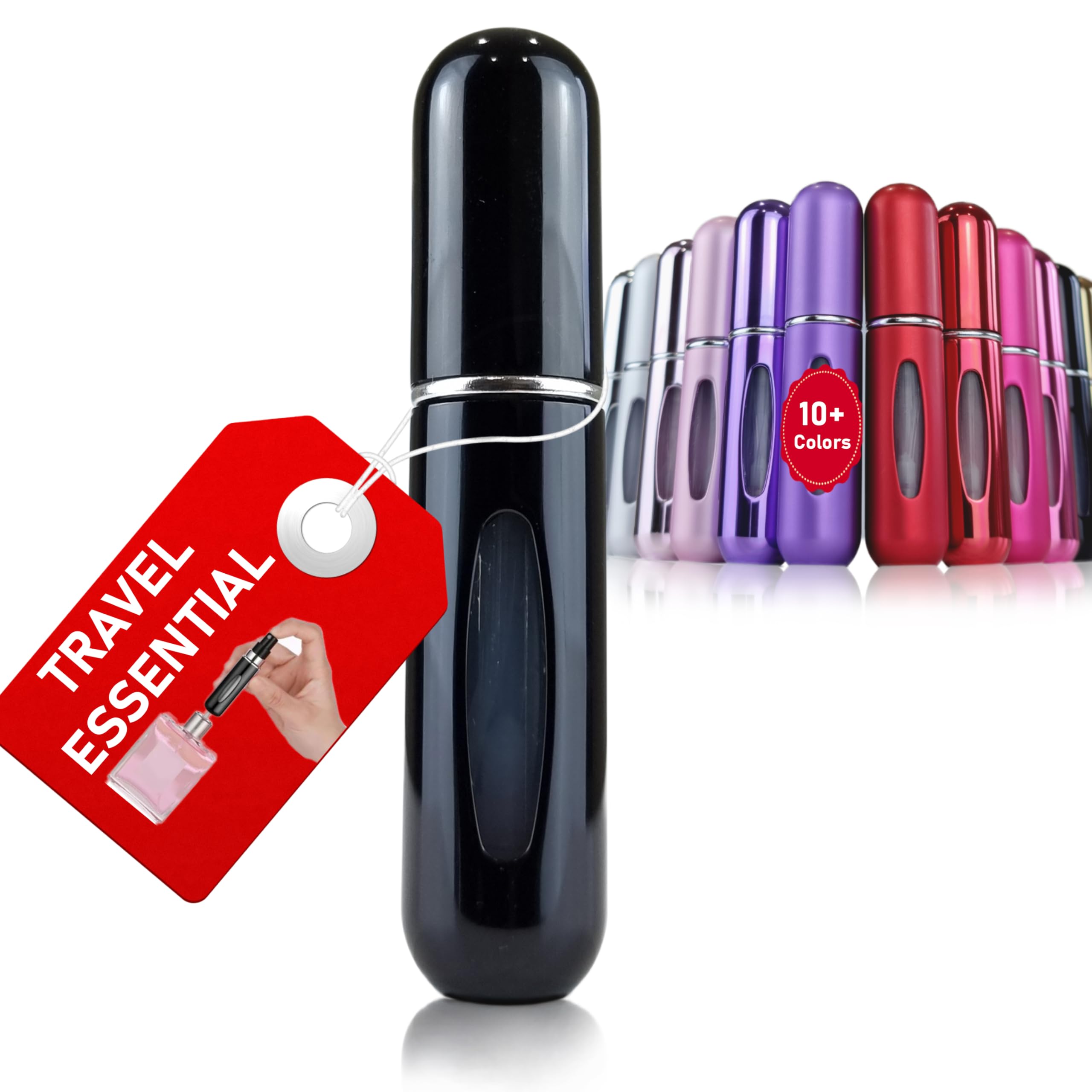 La Lune Perfume Atomiser - Travel Essential, Refillable Perfume Travel Bottle, Atomiser Spray Bottle (5 ml) 18 Colors, Piano Black