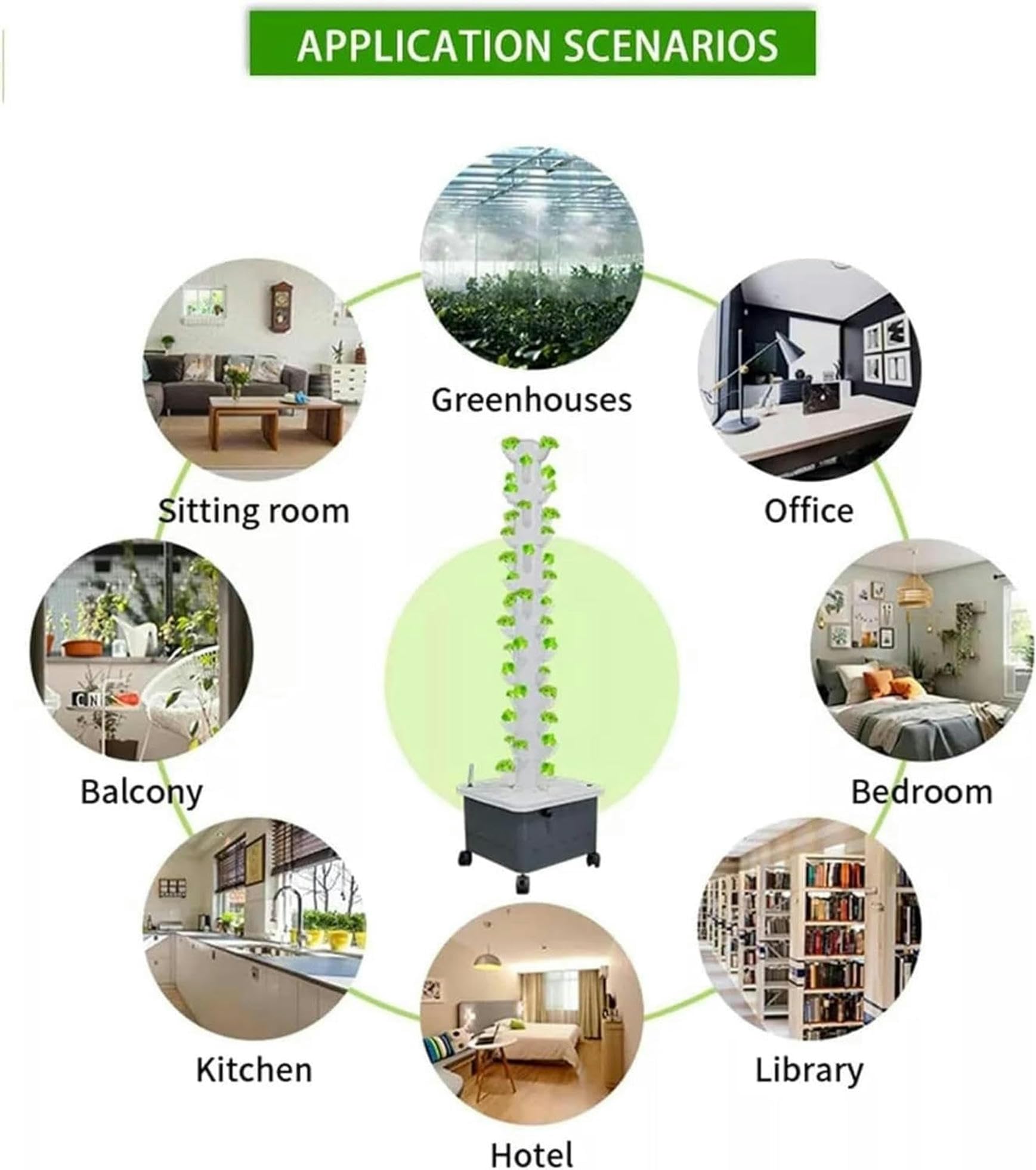 Coltura idroponica a Torre, Giardino Verticale a Torre da 45 Fori, Coltura idroponica per Giardinaggio d'interni - Apartment Tower Garden