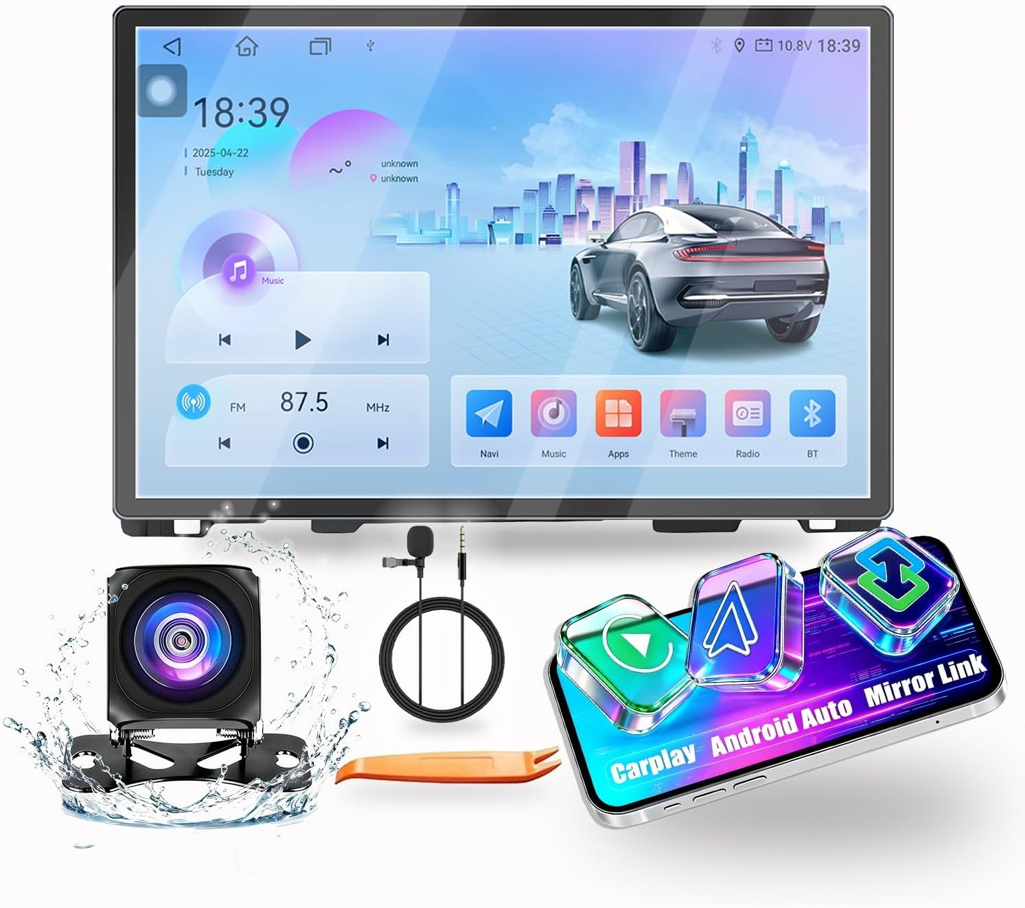 for Kia Optima K5 2016-2020 Car CarPlay Android Auto Navigation Stereo GPS Radio Reverse Camera Display 13.1" QLED Touchscreen Headunit Tablet Pad Media Player, if Applicable Octa Core 4G+64G