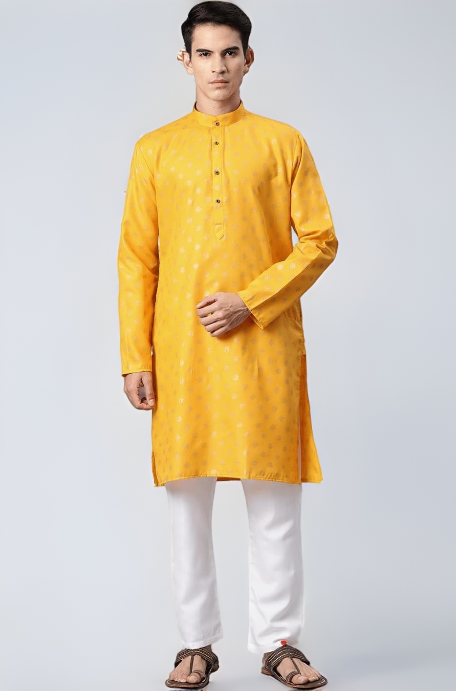 Luxrio Kurta for Men Cotton Blend Printed Regular Fit