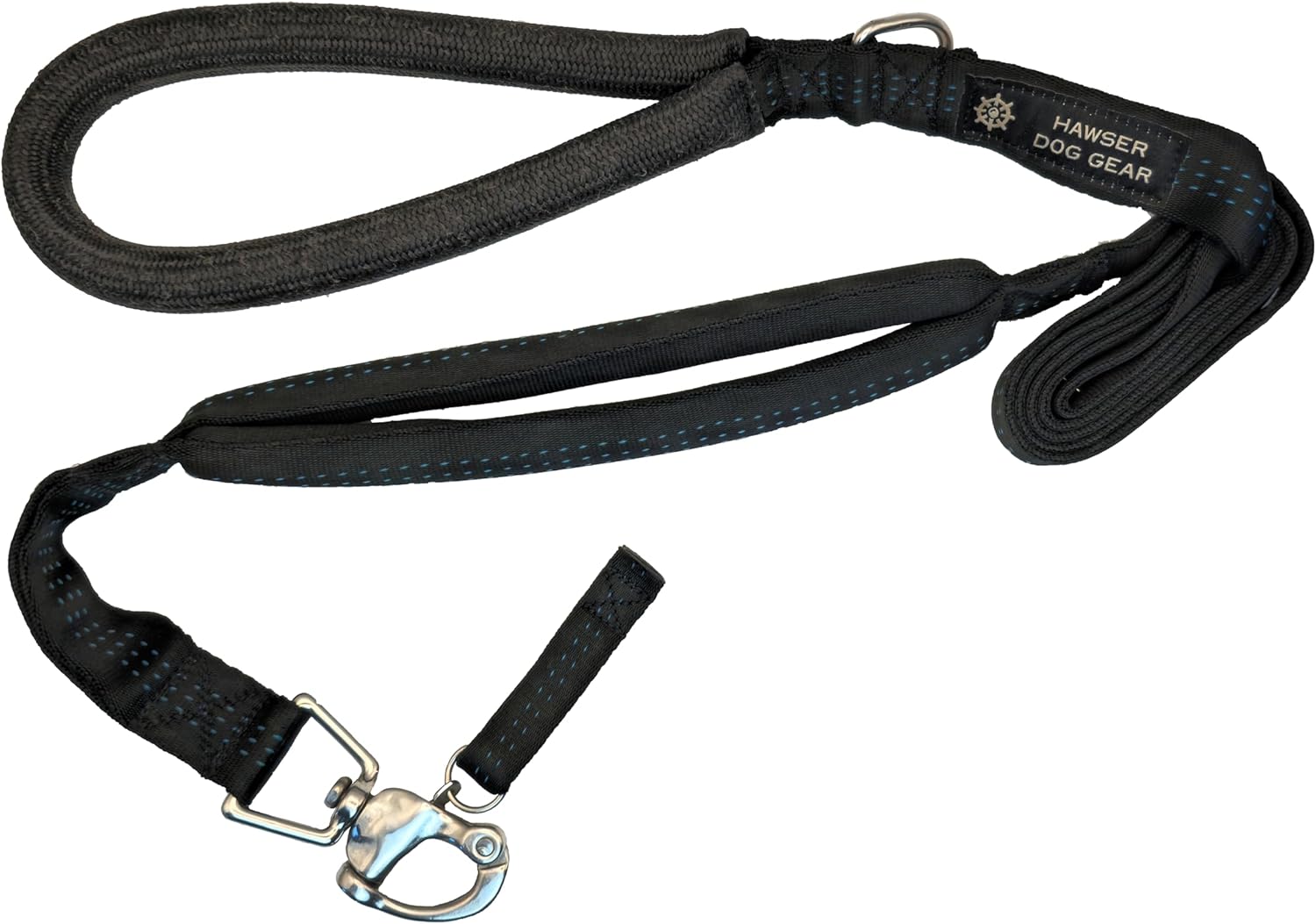 Correa de perro resistente de 6 pies  Broche de liberación rápida, mango Dyneema, impermeable, 316 inoxidable, hecho a mano en Estados Unidos (negro)