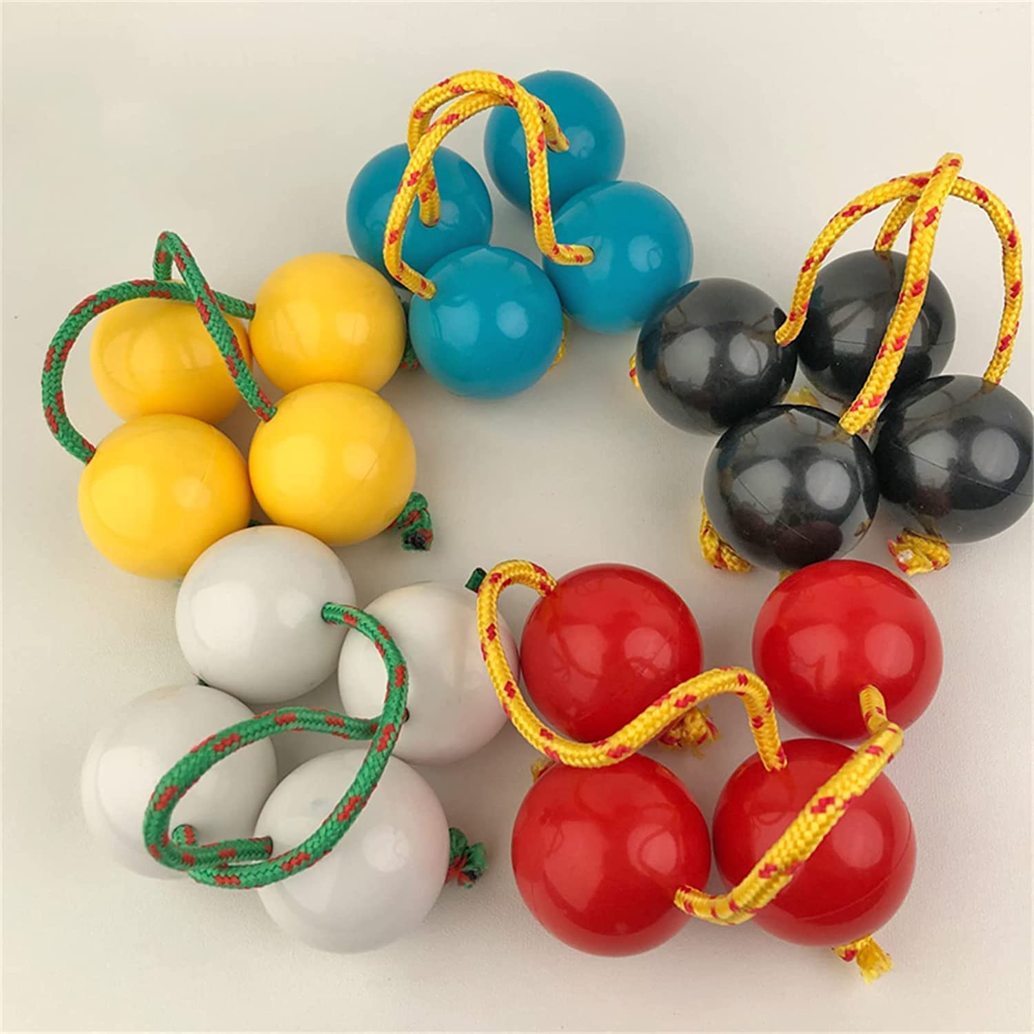 2 paar Aslatuas ritmische bal, Kashaka Instrument, Muziek Egg Shaker, Dubbele Kalebas Percussie, Asalato Vingertop Drum Ballen, Afrikaanse Shaker Rammelaar, Blauw