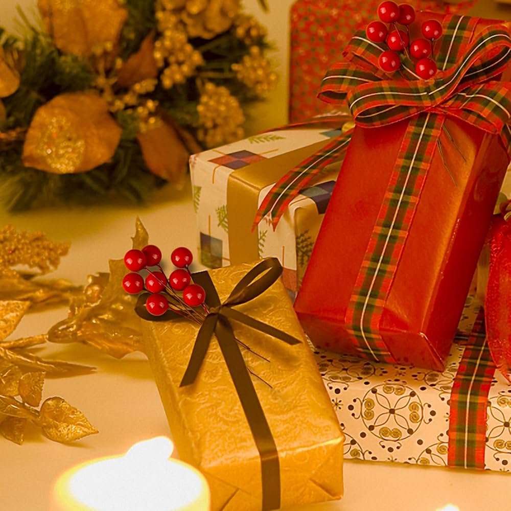 Lot De 200 Baies De Houx Rouges Artificielles - Pour Couronnes Et Déco Noël