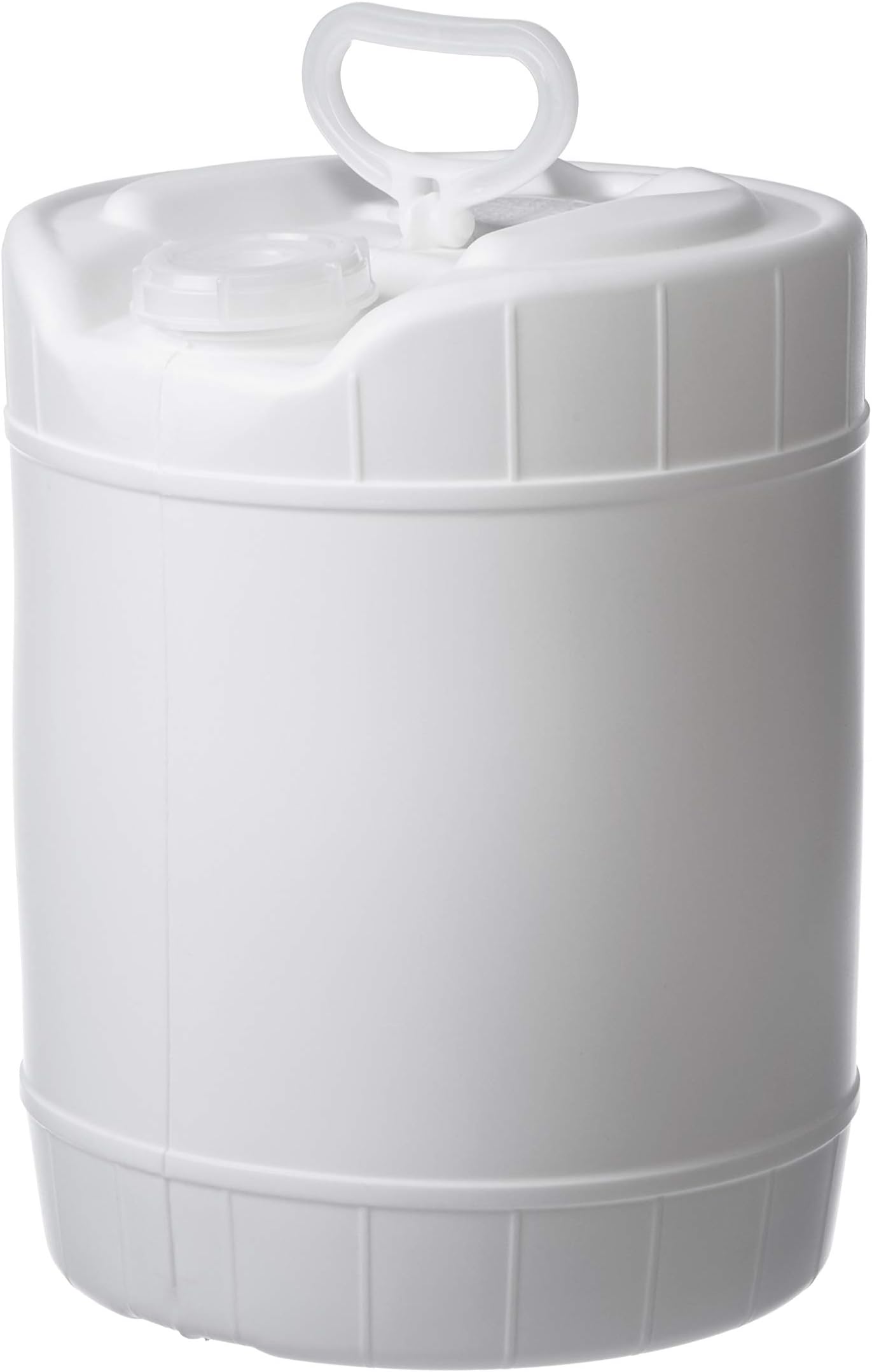 Hudson Exchange 5 Gallon Winpak Handled Container with Cap, HDPE, White