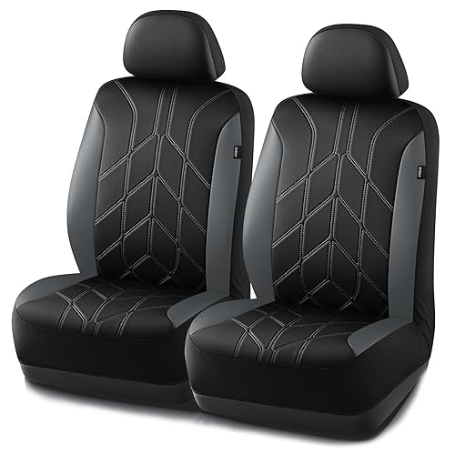 PIC AUTO Car Seat Cover, Piping Leather Front Seat Cover